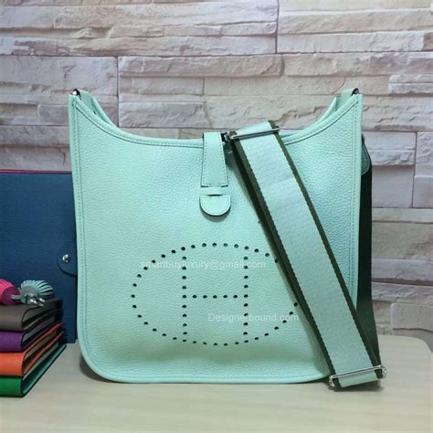 replica hermes eveline iii bags in green color|hermes small evelyne bag.